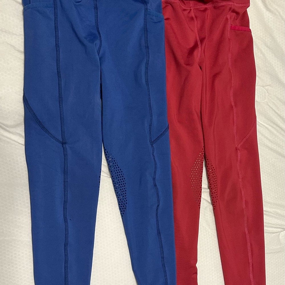 2 pairs used excellent condition Dover girls M pullon riding tights/breeches